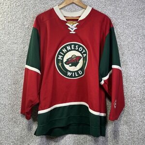 Vintage Minnesota Wild Jersey Mens Large Red NHL Hockey Koho Lace Up 2000s